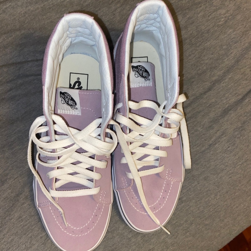 Lavender vans high tops